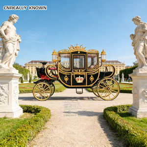 Carruaje de boda real, carruajes tirados por caballos, estilo victoriano, vagón europeo de lujo - Product Image 2