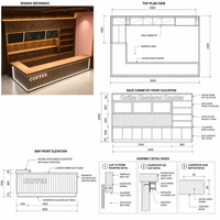 Comptoir de caisse de style moderne pour café, boulangerie, pâtisserie, vitrine de présentation, comptoir de salle à manger, personnalisation d'angle