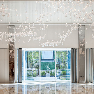 Elegante <span class=keywords><strong>lampadario</strong></span> <span class=keywords><strong>a</strong></span> globo con sfera in vetro con paralume Chic per ristoranti di lusso - Product Image 2