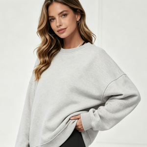 Women Streetwear Sweatshirt Custom 100% Cotton Crewneck with Logo Overweight Puff Printing Hoodies Manufacturers - Product Image 2