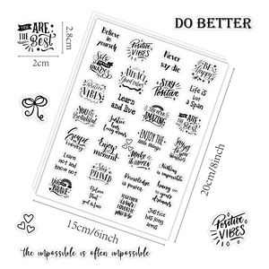 Custom Personalized Inspirational 4 Sheets Self-Adhesive Label Stickers Transparent Vinyl Sheet with Logo for <b>Scrapbook</b> - Product Image 3