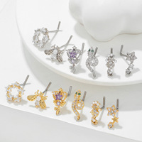 ZUOLA Bijoux de piercing en gros, anneaux de nez hélix en acier inoxydable plaqué or, bijoux de piercing corporel en acier chirurgical en gros