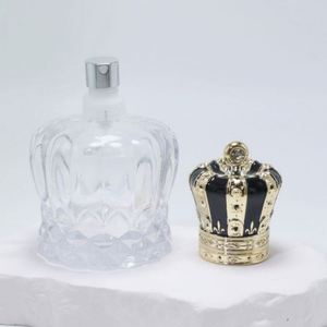 Flacon de parfum rond en verre de luxe de 50 ml avec impression sérigraphique et bouchon pulvérisateur à pompe, fabriqué aux États-Unis - Product Image 2