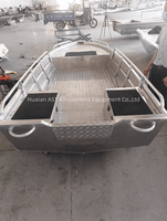 Bateau de pêche en aluminium de 13 pieds, entièrement soudé, d'occasion, à fond plat, pour la pêche au bar, vente en gros, mini bateau Jon portable simple