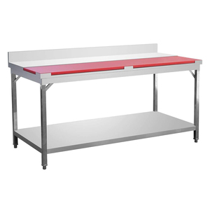 Plan de travail en acier inoxydable robuste avec planche à découper intégrée |   Plan de travail de cuisine commerciale pour restaurant et restauration - Product Image 1