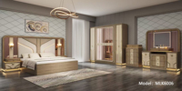 Ensemble de meubles de chambre à coucher turques modernes en bois, lit king size, suite de luxe pour la maison et l'hôtel, vente en gros à Foshan