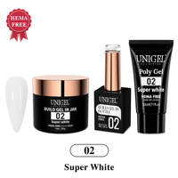 UNIGEL Nouveau Kit de Gel UV 3-en-1 pour Extensions d'Ongles, Polygel et Gel Tap, Non Toxique, Sans HEMA, Longue Durée, Usage Professionnel en Salon, Vente en Gros