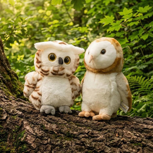 Peluche réaliste Hibou de grange et Hibou à longues oreilles avec rembourrage en coton PP, coussin éducatif à câliner pour les 14 ans et plus, unisexe - Product Image 2