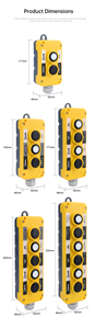 Interruptor de control remoto industrial de 5 botones a prueba de lluvia para polipasto eléctrico y grúa con parada de emergencia, 10A 1/2/NE - Product Image 5