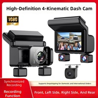 Caméra embarquée 4 objectifs best-seller transfrontalier, résolution HD, Wi-Fi, écran OLED, enregistrement avant et arrière à 170°, vision nocturne améliorée