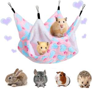 Hamaca doble <span class=keywords><strong>para</strong></span> hámster, capa intermedia con pila, nido colgante, pila de Coral, saco de dormir térmico, artículos <span class=keywords><strong>para</strong></span> hámster - Product Image 2