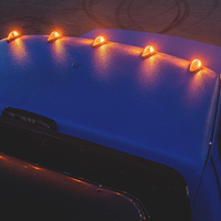 Nouveau kit de feux de gabarit LED ambrés en forme de goutte d'eau, base noire, lentille en polycarbonate, ajustement universel pour camion et camping-car
