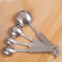 Gadgets de cuisine Cuillère à mesurer numérique multifonctionnelle Cuillère à mesurer le café Cuillère à mesurer en acier inoxydable Lot de 4