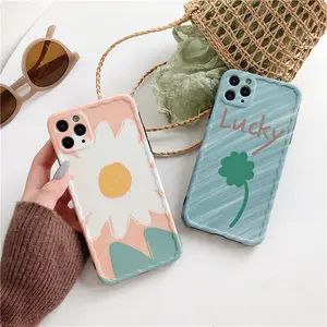 Shockproof Embossed Sunflower Daisy Lucky TPU Phone Cover for iPhone 15 Pro Max Cell Phone Case