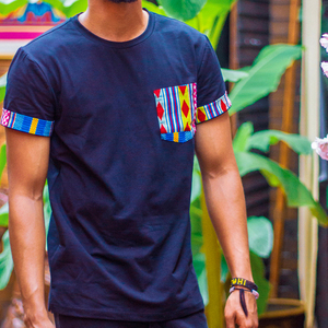 <span class=keywords><strong>2020</strong></span> T-shirt Personnalisé en gros Africain Hommes <span class=keywords><strong>Chemise</strong></span> À Manches Courtes D'été Bleu T-shirt Décontracté - Product Image 1
