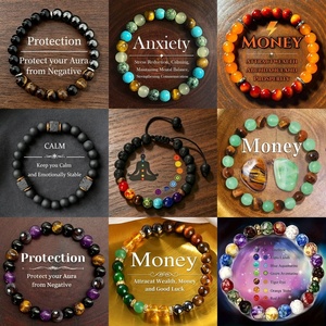 Bracelet Xiyin TK Géométrie Perles Multicolores Améthyste <span class=keywords><strong>Lapis</strong></span> <span class=keywords><strong>Lazuli</strong></span> Œil de Tigre Citrine, Vente Chaude Transfrontalière, Populaire en Europe - Product Image 2