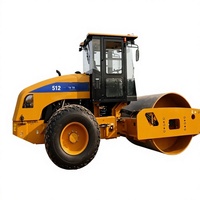 Compacteur à rouleaux vibrants monocylindre hydrostatique SEM512 de 12 tonnes avec cabine ROPS certifiée CE, fourni par l'usine
