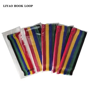 Liyao 12Mm * 200Mm Velcroes Kait dan Loop Kabel Dasi Dapat Digunakan Kembali Kantor Digunakan Kembali Ke Belakang Kabel Dasi Berwarna Dicetak Logo Kawat
