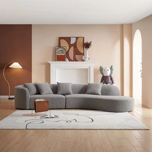 Set di divani componibili in velluto di lusso moderno nuovo Design arredamento per la casa confortevole curva Live Room mobili in legno - Product Image 6