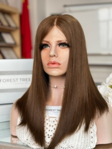 วิกผมโคเชอร์ SHY สีน้ำตาลอ่อน คุณภาพพรีเมียม ทำจากผมแท้  ผ้าคลุมศีรษะแบบเพชร  รับผลิตสีตามสั่ง  โรงงานผู้ผลิต - Product Image 5