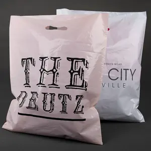 Custom Clothes Shopping Bags Handle Die Cut Plastic Bag Plastic Shopping Bag