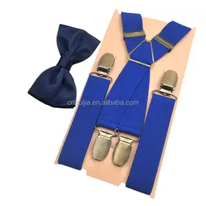 Оптовая продажа, японский высококачественный регулируемый нейлоновый эластичный мужской свадебный комплект подтяжек X-образной формы с галстуком-бабочкой