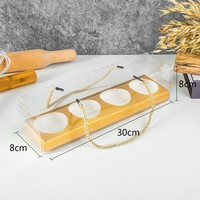 Emballage de récipient à cupcake transparent personnalisé Boîte en plastique pour muffins à dessert avec poignée en corde