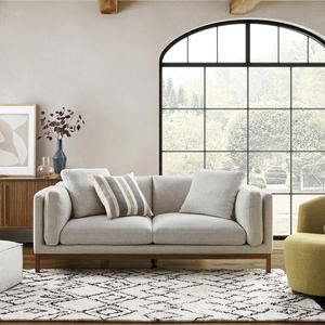 Juego de Sofás Modulares de Estilo Nórdico en Tela Gris para Sala de Estar de <span class=keywords><strong>Apartamentos</strong></span> y Hoteles, Sofá Seccional en Forma de L - Product Image 1