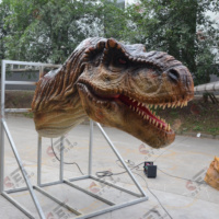 Tête de dinosaure animatronique de haute qualité, réaliste, grandeur nature, tête de dinosaure 3D, décoration murale, vente en gros d'usine
