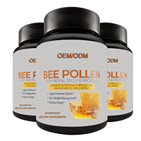 Kapsul Serbuk Sari Lebah Berkualitas Tinggi, Kapsul Royal Jelly dan Propolis Lebah, Suplemen Serbuk Sari Lebah Alami untuk Dewasa