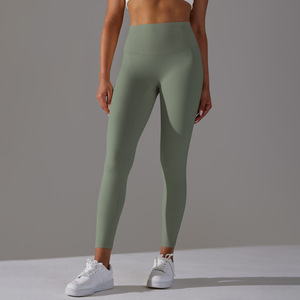 Leggings de Yoga de Cintura Alta sin Costuras, Color Sólido, Cintura Elástica, Pantalones de Nailon y Spandex - Product Image 5