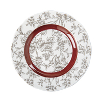 2024 nouveau service de vaisselle en céramique citrouille fleur florale rouge et grise avec service de boîte-cadeau pour 2 4 6 personnes invités utilisent un bol d'assiette