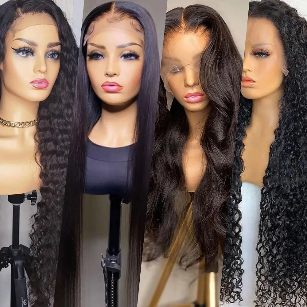 Vendors Glueless HD Transparent Cuticle Aligned Unprocessed Raw Indian Wigs For Black Women Virgin Body Wave Full Lace Front Wig