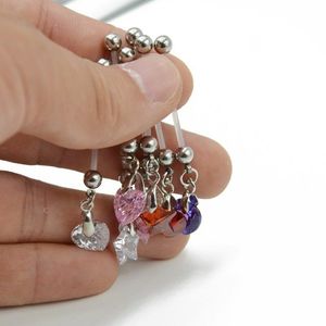 Anneau de nombril de <span class=keywords><strong>grossesse</strong></span> 14G, anneaux de nombril flexibles, <span class=keywords><strong>piercing</strong></span> de nombril, barre de nombril, rétention, acrylique, bijoux de corps sexy pour femmes - Product Image 4