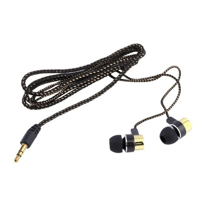 Factory Supply 3.5mm Wired Earphone Braided Wire Super Bass in Ear Music HIFI Stereo Earbuds Noise Isolating Headphone With Mic
