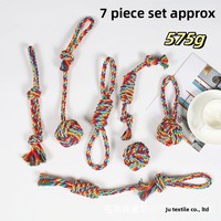 Jouet à mâcher durable en corde de coton arc-en-ciel pour chien avec nœuds, jouet de traction pour le nettoyage des dents des chiots