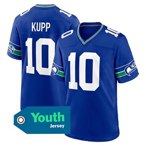 Seattle Jeugdeditie # 11 Jaxon Smith-Njigba, # 14 Sam Darnold, # 10 Kupp geborduurd American football shirt met logo - Product Image 3