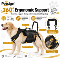 Harnais tactique robuste pour chien Petsign, anti-traction, pour l'entraînement en extérieur, avec poignée et anneau en D, pour grands chiens, randonnée