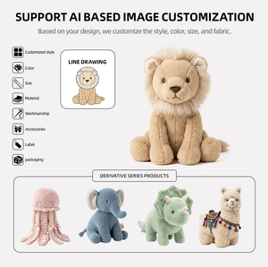 Peluche <span class=keywords><strong>Lion</strong></span> Mignon pour Machine à Pinces, Jouet Personnalisable avec Logo, ODM OEM, Cadeau Anniversaire, Fêtes, Usage Quotidien - Product Image 3