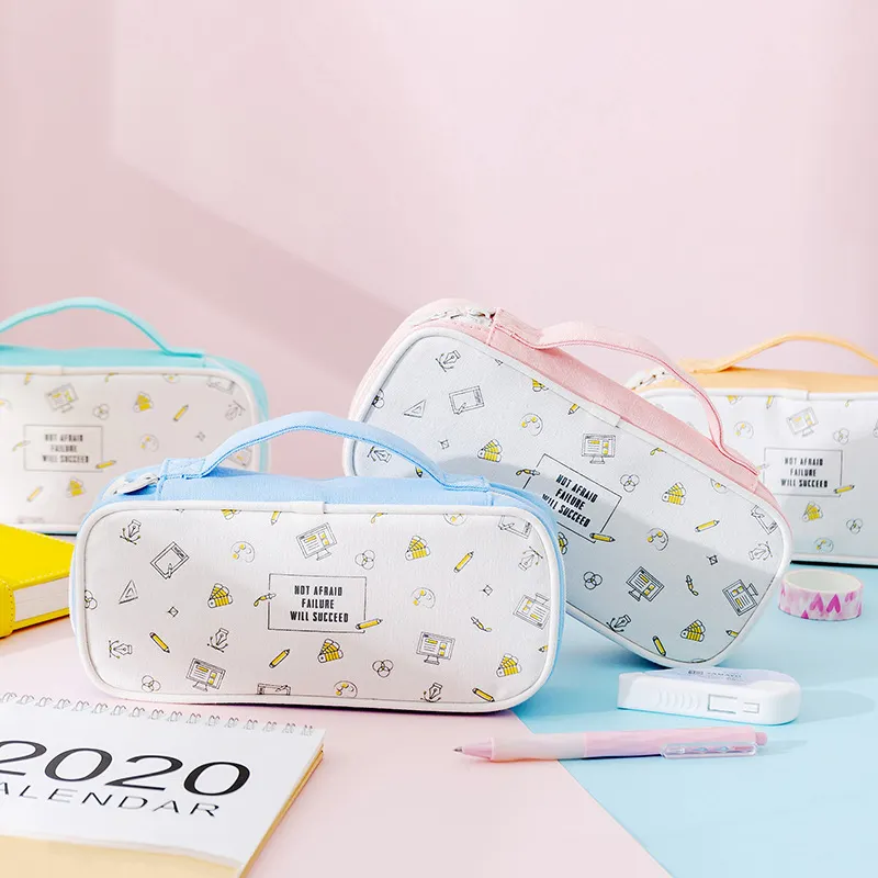 Низкий минимальный заказ индивидуальная Холщовая Сумка Аниме дизайн пенал с логотипом канцелярские принадлежности для школы