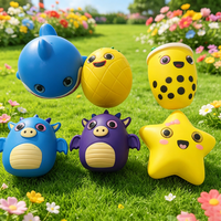 Tendance TikTok : Squishy anti-stress en PU à rebond lent, série animaux mignons, monstre aux gros yeux, en forme de tasse de lait, original, vente en gros