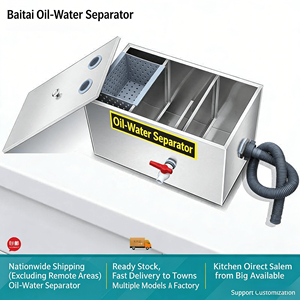 Trampa de Grasa para Cocina de Restaurante, Separador de Agua y Aceite de Acero Inoxidable, <span class=keywords><strong>Interceptor</strong></span> de Grasa Comercial para Tratamiento de Aguas Residuales de Alimentos - Product Image 2