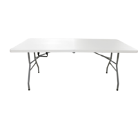 Table pliante rectangulaire en plastique blanc moderne de 6 pieds, vente chaude, table pliante d'extérieur, vente en gros