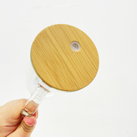 Bouchon en silicone américain trou pré-percé tasse transparente transparente couvercle en bambou sublimation 32oz 40oz globe de neige gobelet en verre avec poignée
