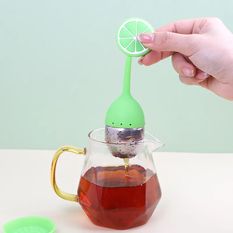 Wholesale Fruit Shape Stainless Steel 304 Round Tea Infuser Fast Delivery Silicone Tea Strainer