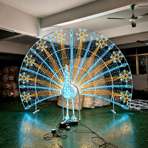 Large Christmas Peacock Motif Light LED Outdoor Decoration For Park Plaza Landscape Lighting Project - Product Image 1