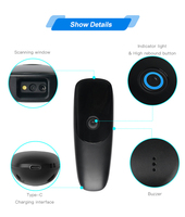 Mini escáner de código de barras CCD portátil, 2D, Android, inalámbrico, con luz LED, para escanear Android, producto de stock