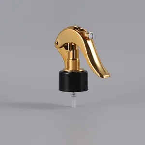 Pulverizador de gatilho mini alumínio-plástico dourado personalizado para salão de beleza