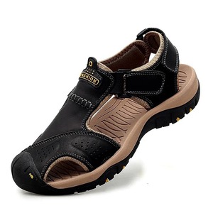 <b>Sandals</b> for men Summer breathable outdoor casual shoes head cover beach shoes thick soles anti-slip properties unique men's shoe - Product Image 1
