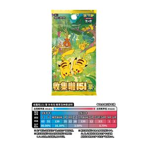 Vente en gros de cartes originales PTCG, version chinoise 151c Pikachu, cartes à collectionner d'anime Poke Mon - <span class=keywords><strong>Jeu</strong></span> de table portable - Product Image 6